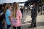 Members assigned to the 7th Bomb Wing, Dyess Air Force Base, Texas speak with students during Strive 4th: A Project Tuskegee and aviation inspiration mentorship Initiative at Seymour Johnson AFB, North Carolina, Nov. 4, 2022. Project Tuskegee aims to expose men and women to the many opportunities within AFGSC, to reinforce the historical connection between the Tuskegee Airmen and AFGSC, and to create a culture of unity that welcomes talent from all walks of life to the U.S. Air Force.