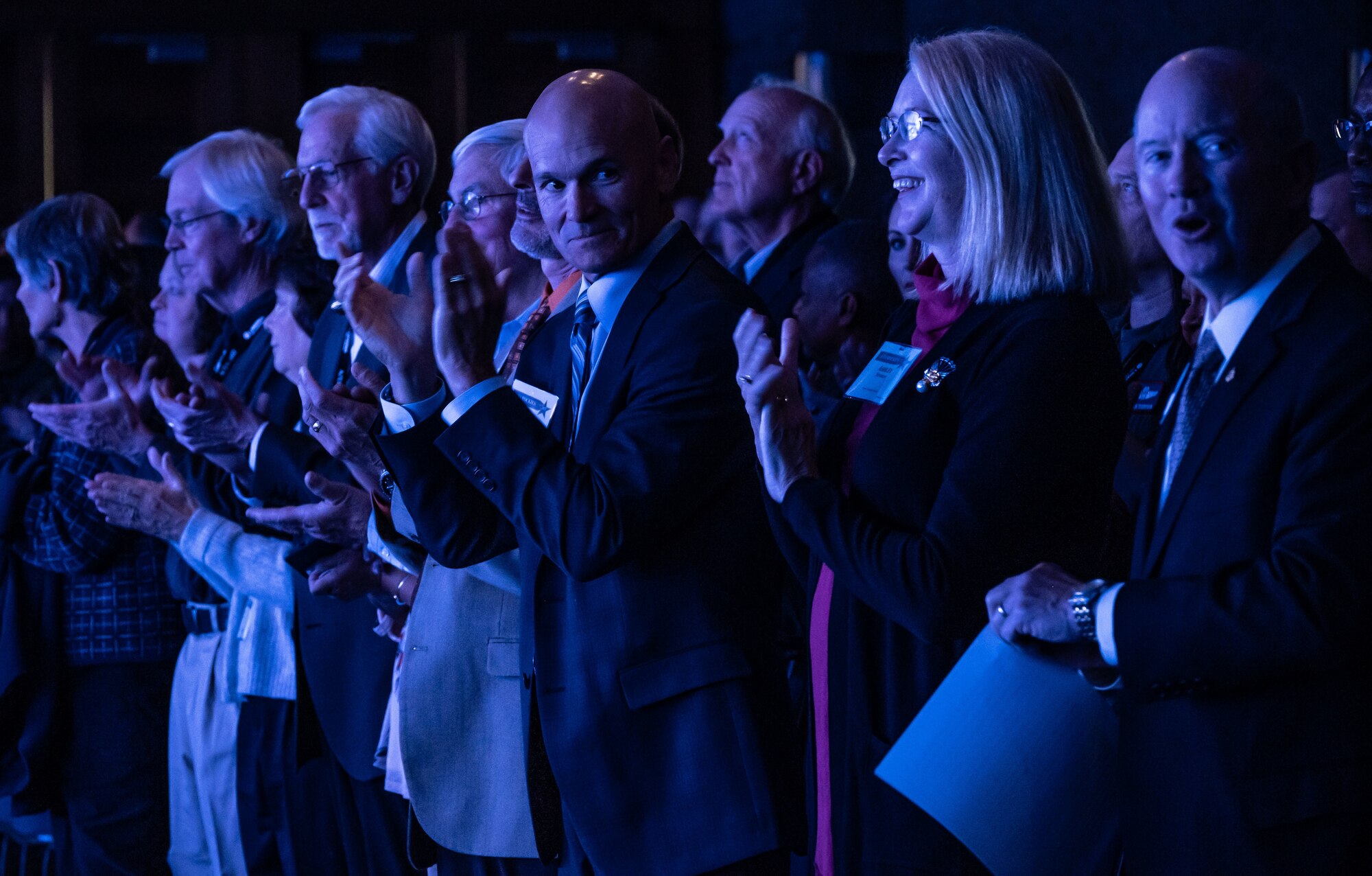 Members of the audience give a standing ovation for Gen. Mike Minihan, Air Mobility Command commander, who opened the Airlift/Tanker Association Symposium with his keynote in Denver, Colo., Oct. 27, 2022.  Minihan provided a “state of the Mobility Air Forces” and the path ahead of Mobility Guardian 2023 and a potential near-peer and peer fight.  Additionally, he illustrated the need to leverage a Warrior Heart culture to address the realities of lethality Mobility Air Forces are being asked to bring to the joint fight.  This year’s symposium brought together 1,600 Air Force senior leaders, industry partners, media, partner nations representatives, and Airmen with mobility equities, to include Airmen from Air Force Special Operations Command and Air Force Education Command. The open environment drove discussion on issues and challenges facing America and the Air Mobility community at large, with a specific focus on the Indo-Pacific area of responsibility and the mobility joint force requirements that will yield safety and security for the nation. (U.S. Air Force photo by Master Sgt. Jodi Martinez)