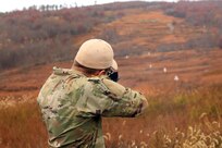 A U.S. Army sniper competes in the Pennsylvania State Sniper Match sponsored by The Pennsylvania National Guard’s Marksmanship Training Unit (MTU) November 3-6 at Fort Indiantown Gap. This sniper has been selected as the best from their unit to compete in the annual event.