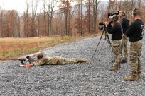 A U.S. Army sniper team competes in the Pennsylvania State Sniper Match sponsored by The Pennsylvania National Guard’s Marksmanship Training Unit (MTU) November 3-6 at Fort Indiantown Gap. This sniper team has been selected as the best from their unit to compete in the annual event.
