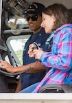 Members of Coast Guard Maritime Safety and Security Team Los Angeles participated in a DHS Family Day celebration in San Bernardino, California, April 27, 2017. The event was designed to celebrate the Month of the Military Child offering kids tours, hands on exhibits and demonstrations of several DHS assets present. (U.S. Coast Guard photos by Petty Officer 3rd Class DaVonte Marrow)