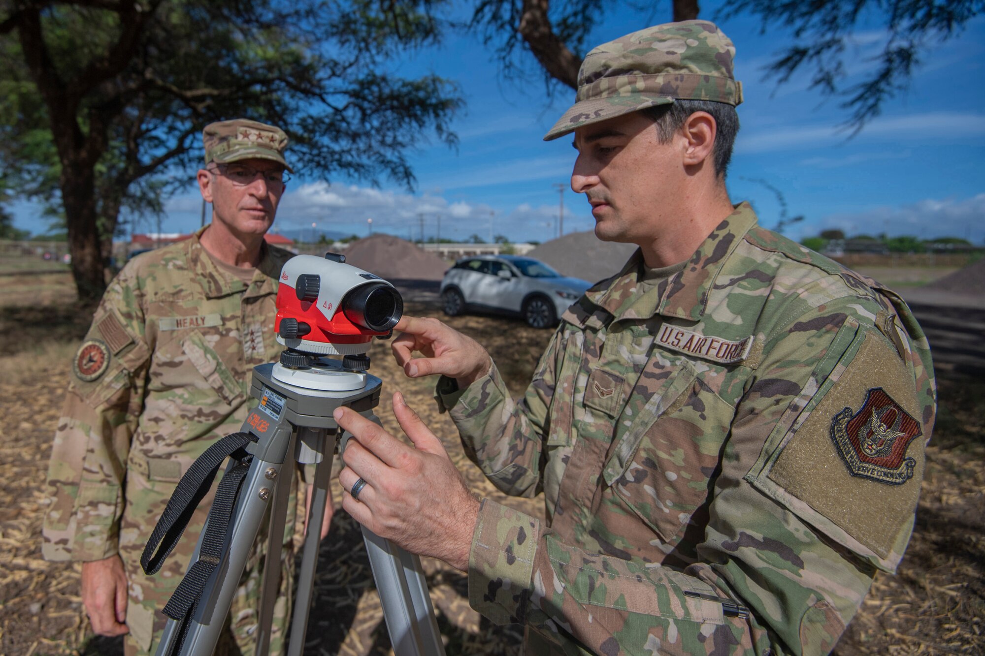 Lt. Gen. John Healy, Chief of the Air Force Reserve and Commander, Air Force Reserve Command, tours the 624th Regional Support Group, Joint Base Pearl Harbor-Hickam, Hawaii, Nov. 6, 2022.