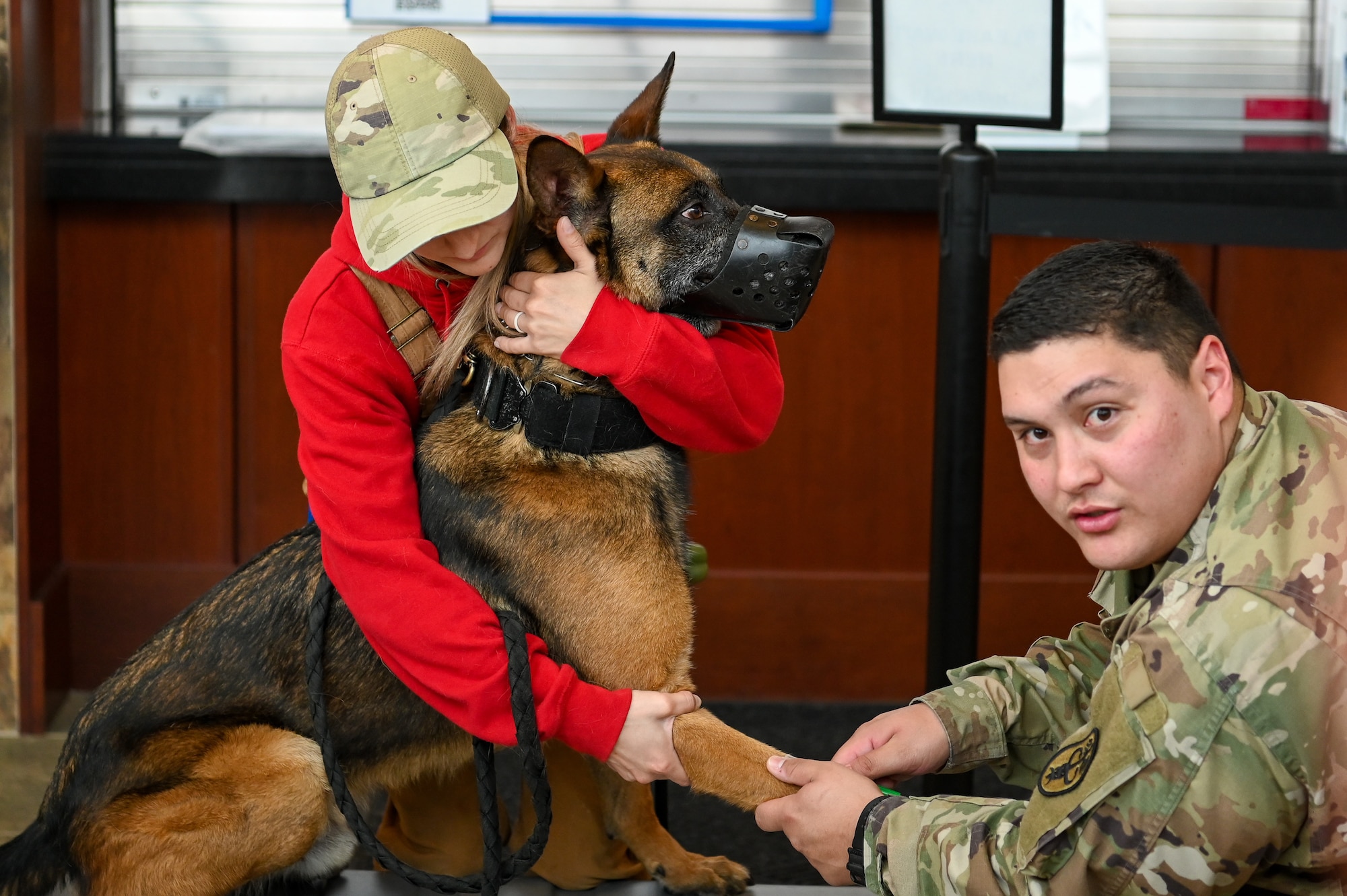 Medical Group training with dog simulator.