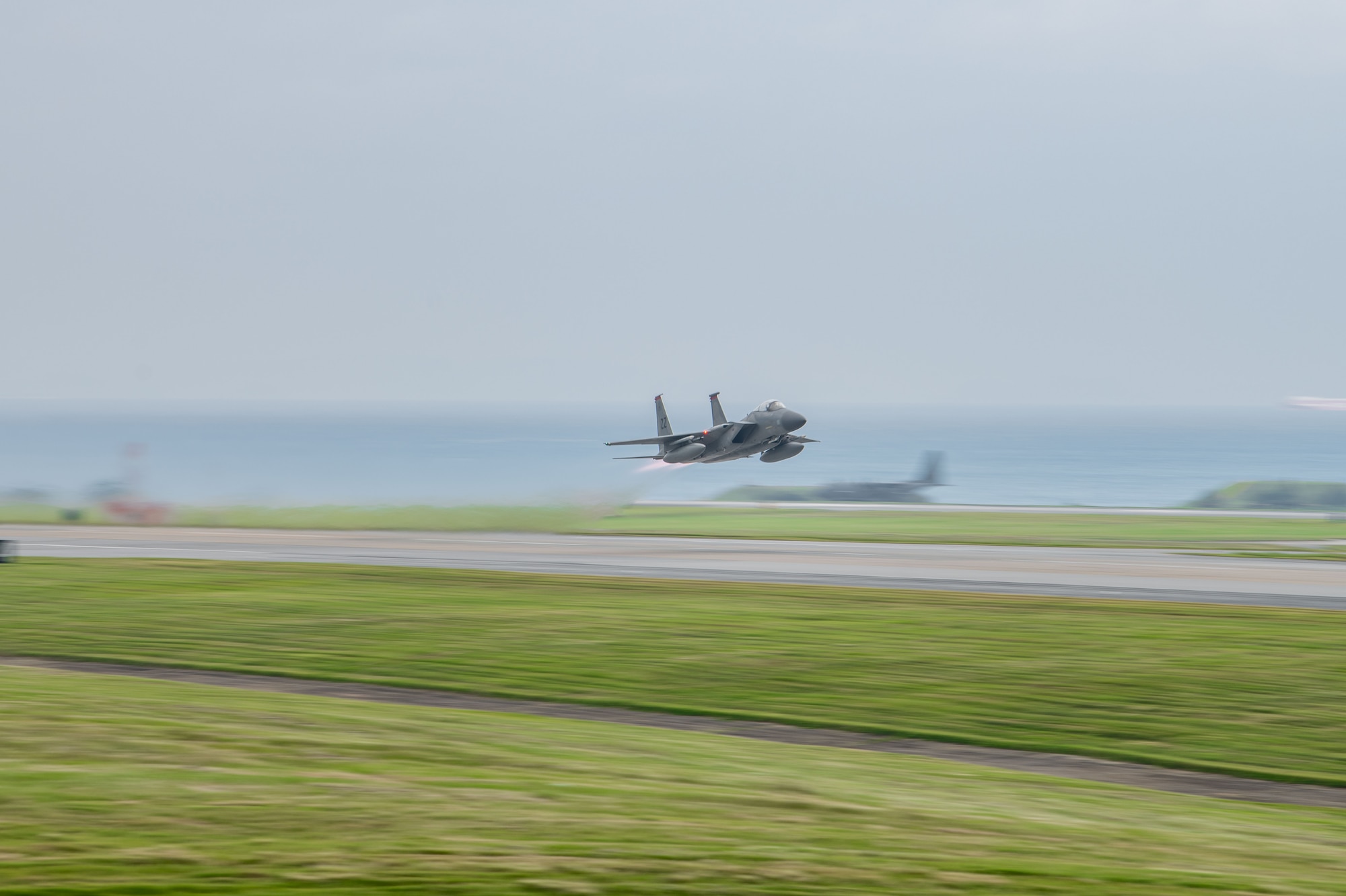 A jet takes off