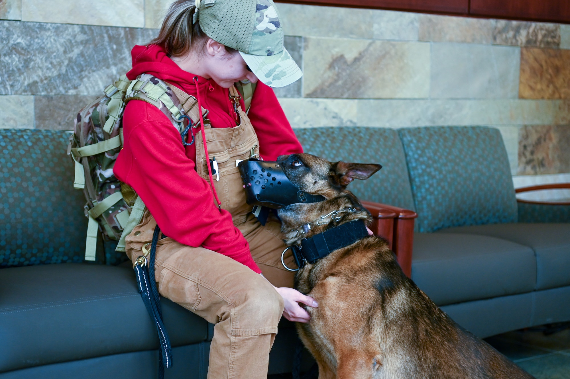 Medical Group training with dog simulator.