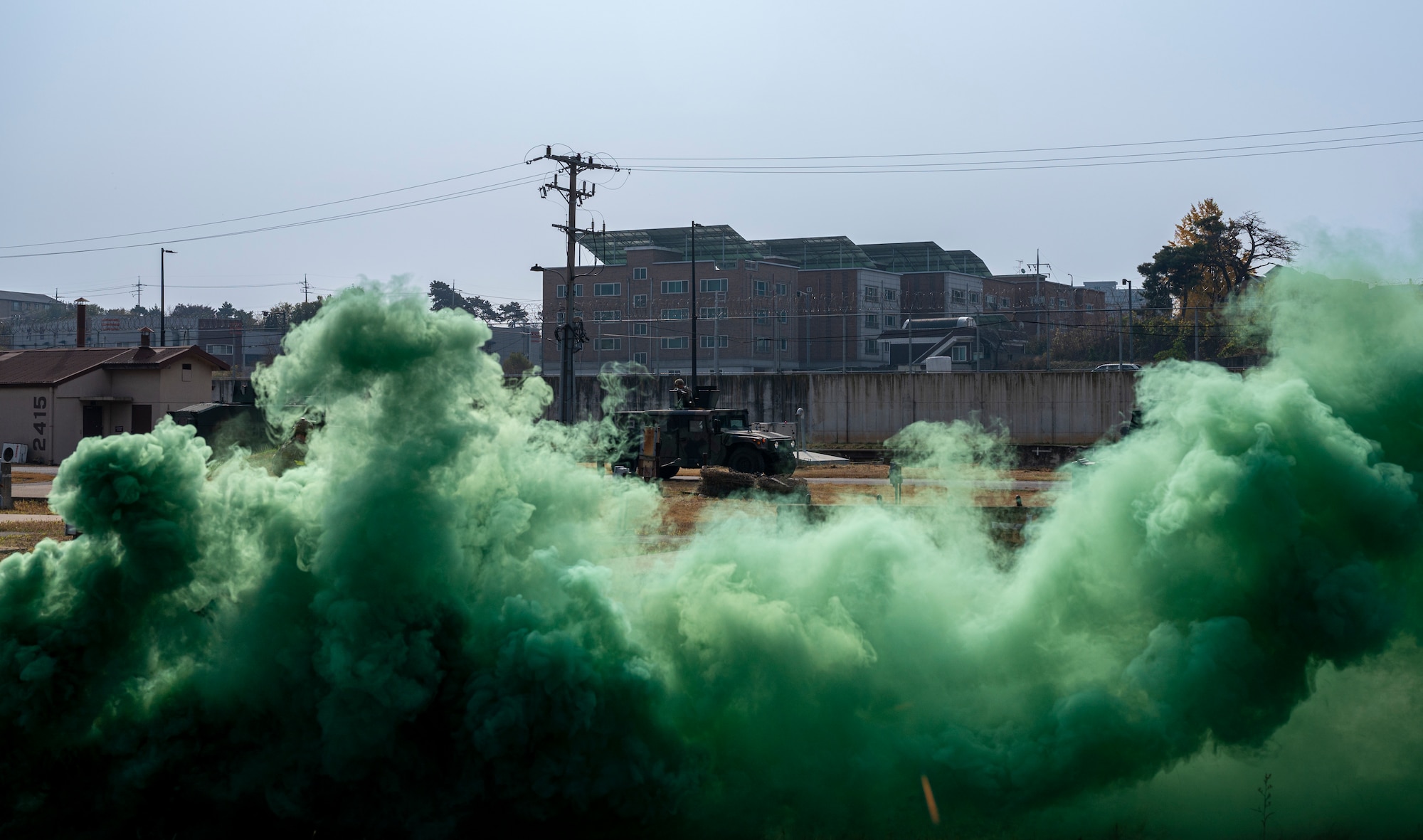 U.S. Air Force 51st Security Forces Squadron Defenders and Republic of Korea Military Policemen respond to a simulated base attack during a joint Combat Readiness Course at Osan Air Base, ROK, Nov. 3, 2022.