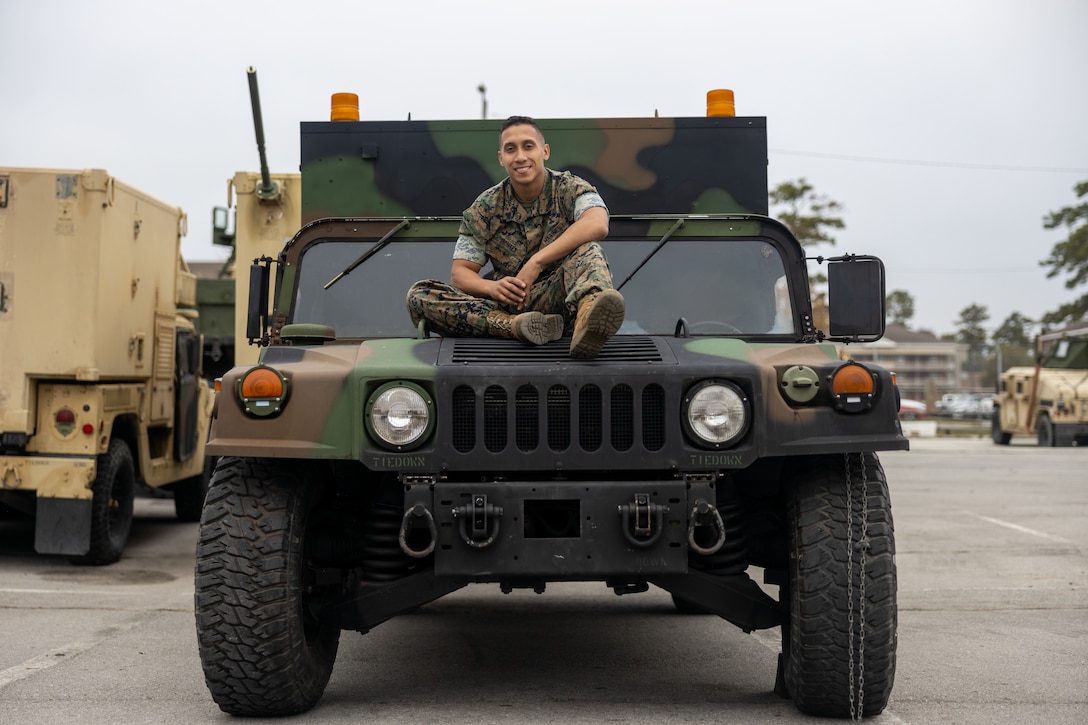 U.S. Marine Corps Cpl. Steven Montes, a Pleasantville, New York, native, and motor transport operator with 6th Marine Regiment, 2d Marine Division, poses for a photo on Camp Lejeune, North Carolina, Nov. 3, 2022.