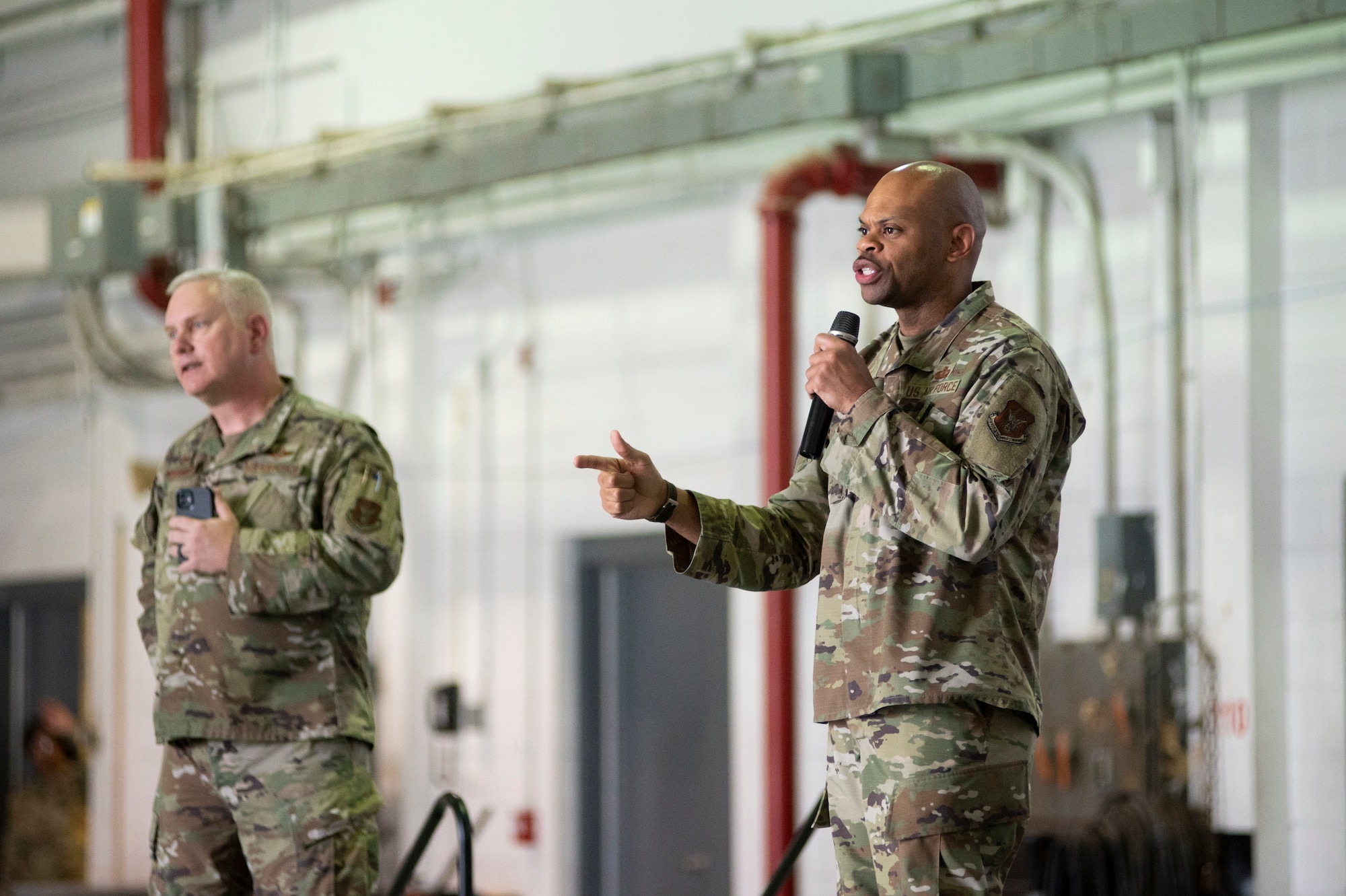 Col. Magnusson and Chief Dennis speak.