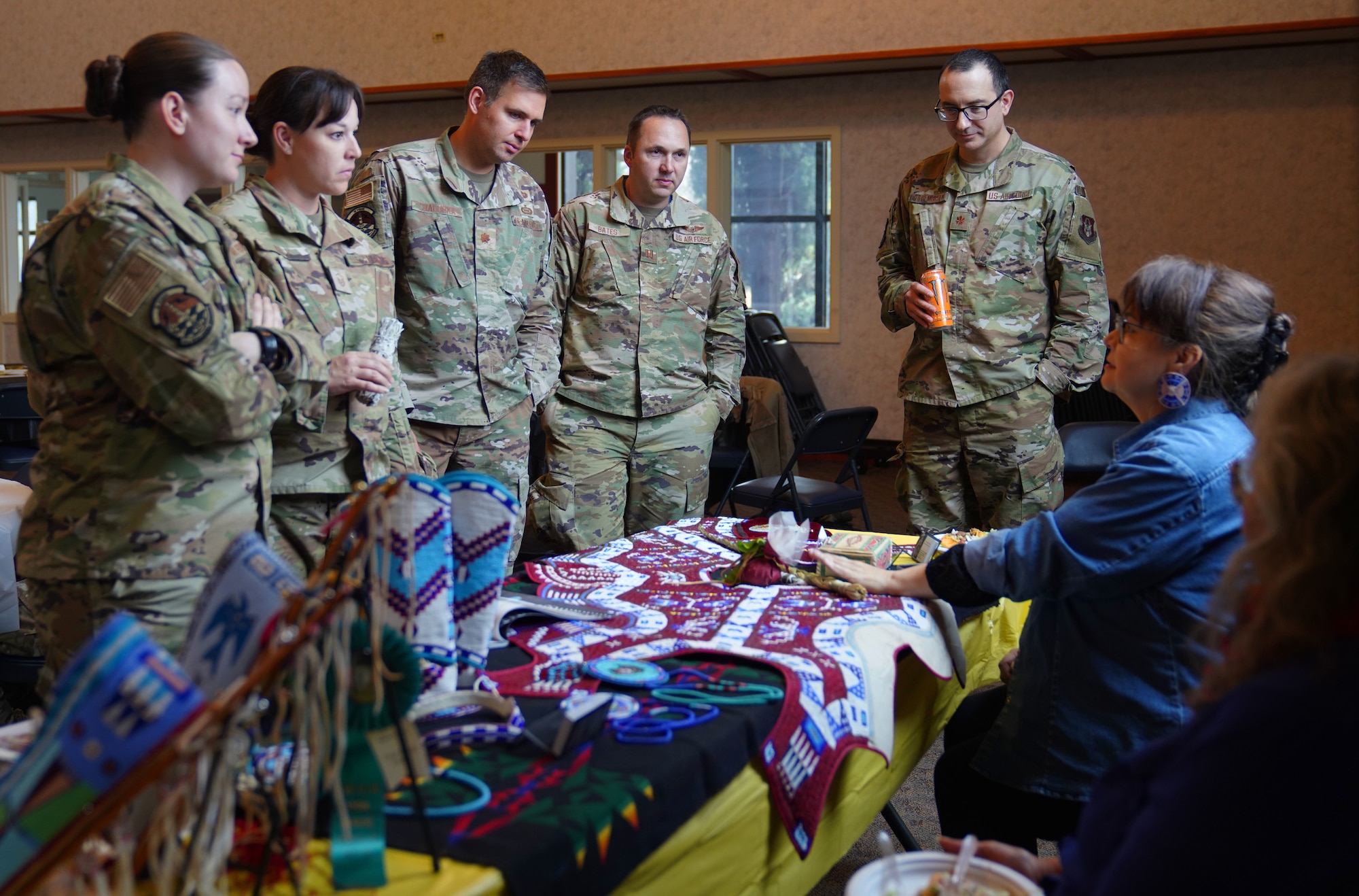 Beale Airmen listen to special guests, Nov. 8, 2022, at Beale Air Force Base, Calif.