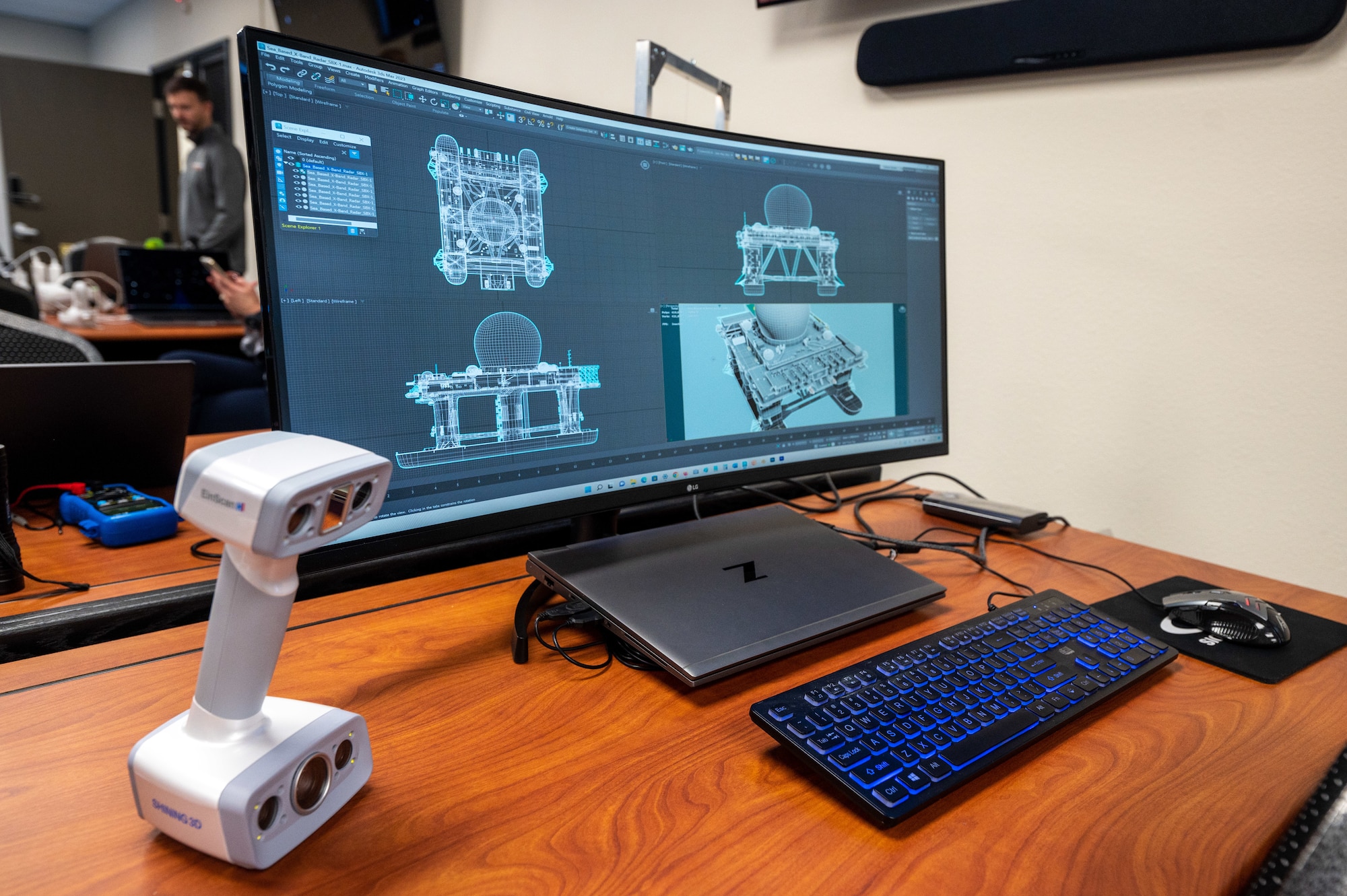 A digital impression is displayed on a computer used for 3D printing inside the 'Innovation Lab' at the National Security Space Institute - West campus, Colorado Springs, Colo., Nov. 8, 2022.