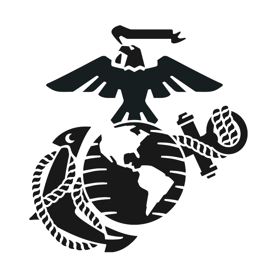 Eagle, Globe, and Anchor line art