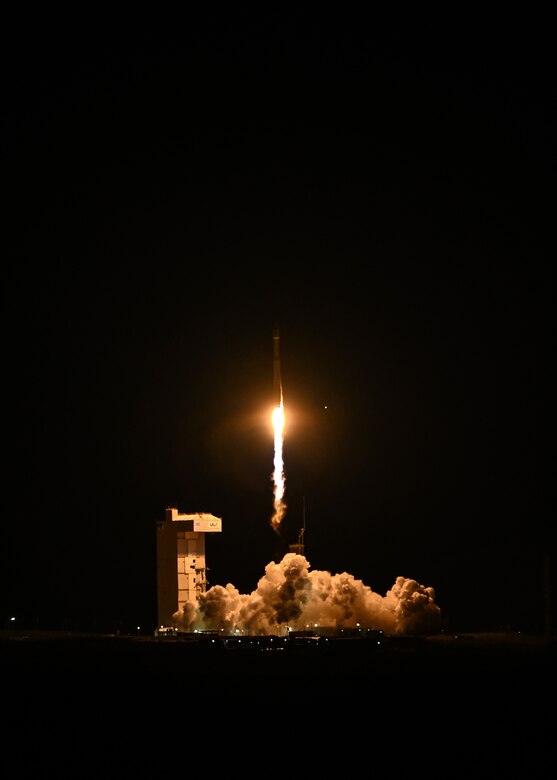 Team Vandenberg launched a United Launch Alliance Atlas V rocket carrying the National Oceanic and Atmospheric Administration's (NOAA) Joint Polar Satellite System-2 (JPSS-2) and NASA's Low-Earth Orbit Flight Test of an Inflatable Decelerator (LOFTID) from Space Launch Complex-3 Thursday, Nov. 10, at 1:49 a.m. Pacific Time. (U.S. Space Force Photo by Ryan Quijas)