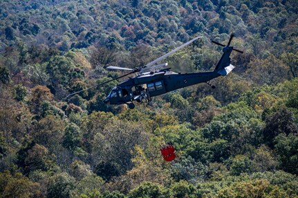 Members of the West Virginia Army National Guard's (WVARNG) Company C, 1st Battalion, 150th Aviation Regiment completed Water Bucket training