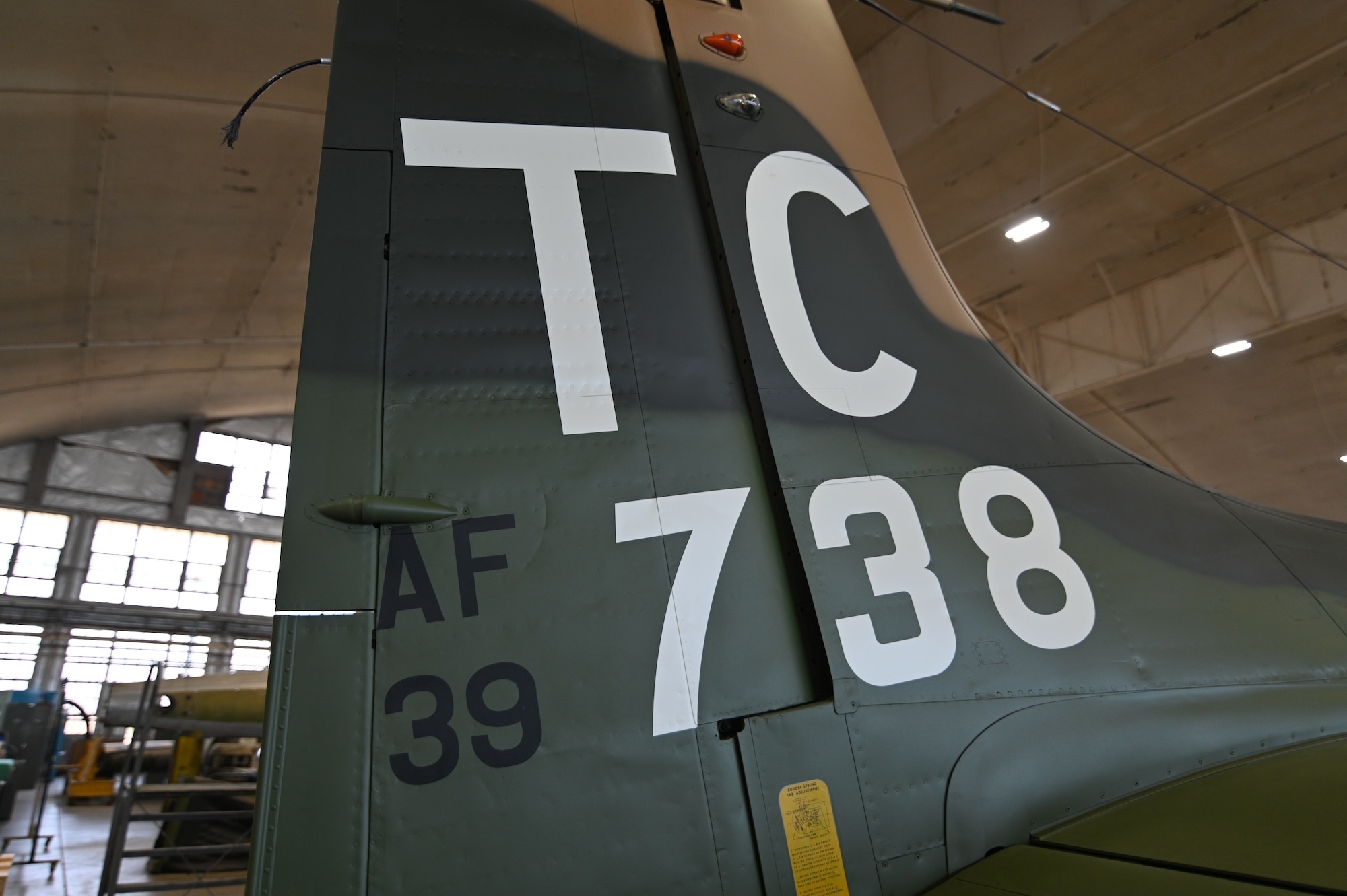 Douglas A-1H Skyraider in Restoration hangar.