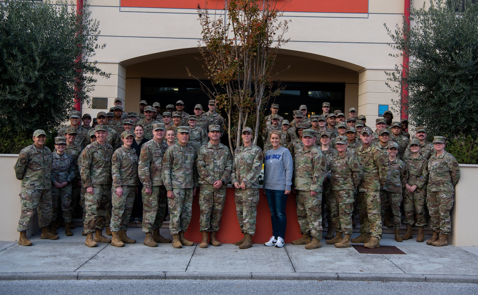 U.S. Air Force Lt. Gen. Robert Miller, Surgeon General of the Air Force, and Chief Master Sgt. Dawn Kolczynski, Medical Enlisted Force and Enlisted Corps Chief, sojourn  the Cobra Clinic astatine  Aviano Air Base, Italy, Nov. 9, 2022. The Cobra Clinic uses a broad   attack  to health, some  carnal   and mental, with a absorption   connected  musculoskeletal conditions and carnal   therapy. (U.S. Air Force photograph  by Airman 1st Class Thomas Calopedis)