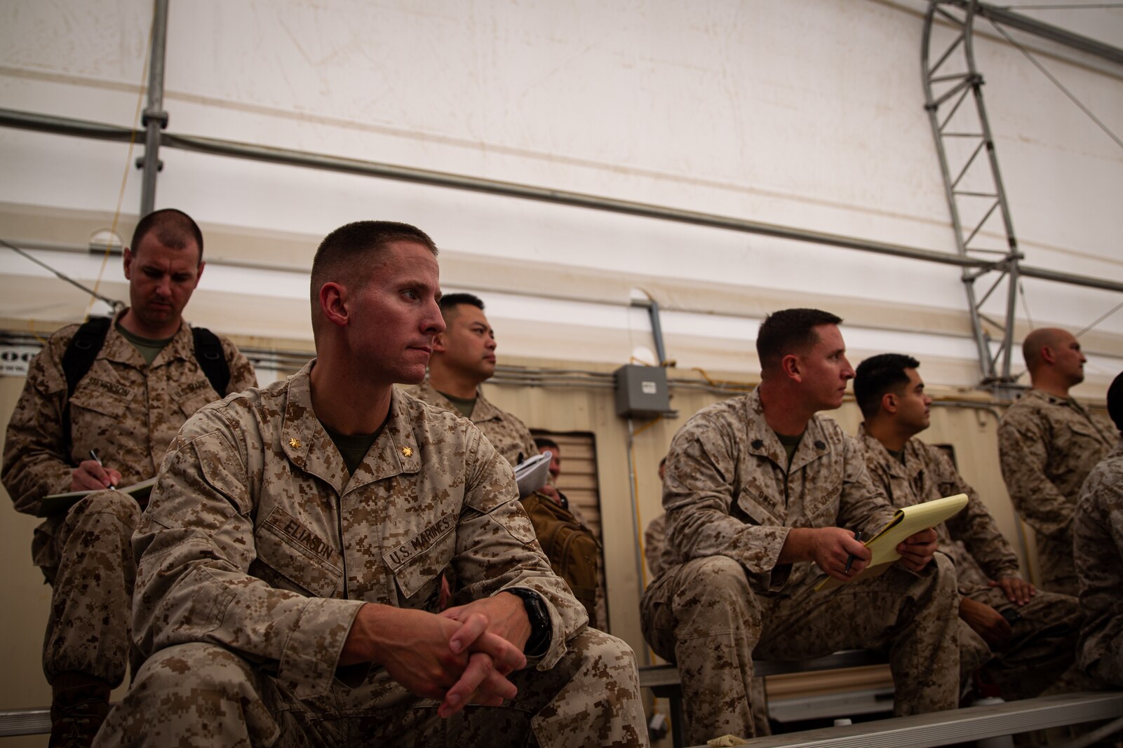 US Marines observe a presentation