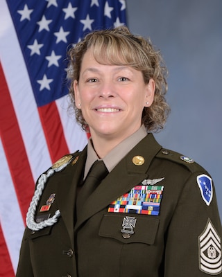 Command Sergeant Major Julie A. Small is the Command Senior Enlisted Leader for the Alaska National Guard, headquartered on Joint Base Elmendorf-Richardson, Alaska. She represents the highest level of enlisted leadership and oversees the combat readiness, effective utilization, professional growth, health and welfare over 4,100 servicemembers throughout the state, and federal missions worldwide. She serves as a special staff advisor and critical link between the Adjutant General and all matters affecting the enlisted force and their families.