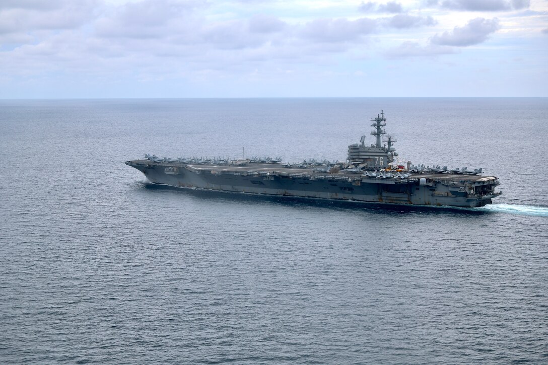 Soldiers from B Company, 3-2 General Support Aviation Battalion, 2nd Combat Aviation Brigade conducted deck landings with CH-47F Chinook helicopters on the the U.S. Navy's only forward-deployed aircraft carrier, USS Ronald Reagan (CVN 76), in the waters east of the Korean peninsula on September 26, 2022. Deck landing qualifications are conducted to certify air crew members and pilots on landing on a ship. This training was conducted in part with the Maritime Counter Special Operations Exercise (MCSOFEX) to strengthen interoperability with our joint partners.