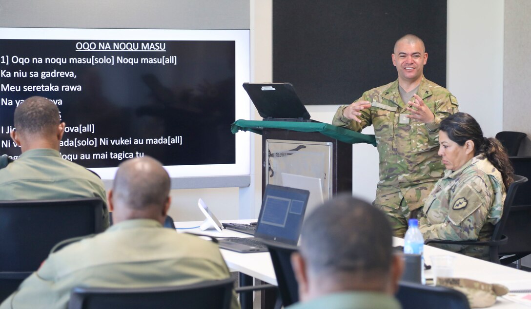 Major Jono Holland, JP, Ph.D., Lead Chaplain of the Central Region –Linton Defense Health Directorate DHD New Zealand Defense Force NZDF Chaplaincy, share best practices from the U.S Chaplain Corp and New Zealand Chaplain Corp with the Fijian Army to help them develop new doctrine within the Fijian Army during Exercise Cartwheel, 12-20 September 2022. Bilateral military-to-military training with the RFMF builds expeditionary readiness and interoperability by increasing the capacity to face crises and contingencies by developing and stressing units at the highest training levels.