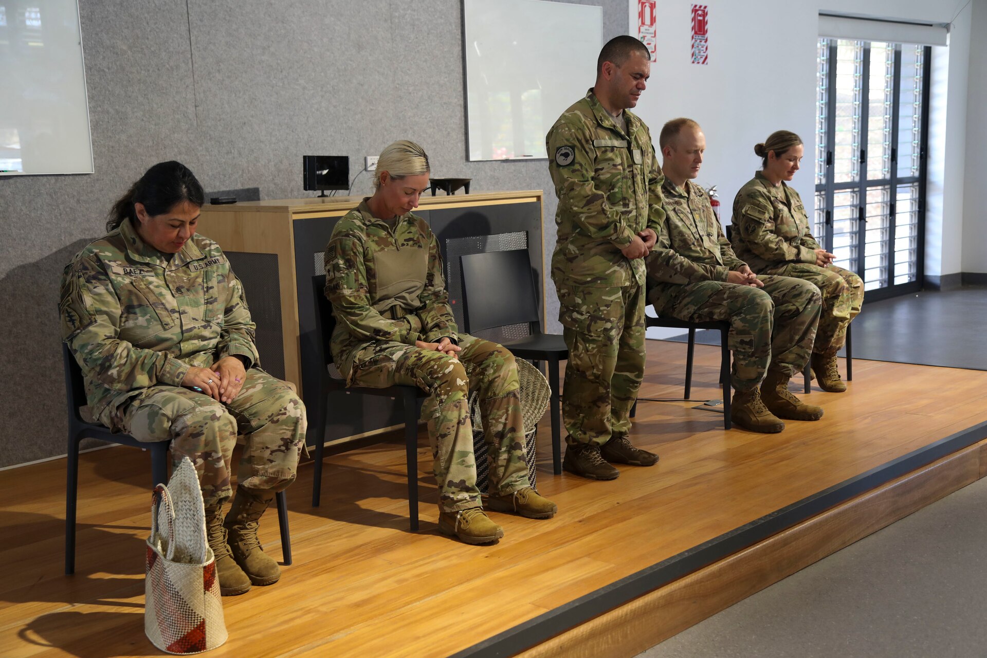 Major Jono Holland, JP, Ph.D., Major Jono Holland, JP, Ph.D., Lead Chaplain of the Central Region –Linton Defense Health Directorate DHD New Zealand Defense Force NZDF Chaplaincy led everyone in prayer before awarding the Certificates of Achievement for the Chaplains seven day “Best Practice” course September 20th, 2022 during Exercise Cartwheel 2022. Exercise Cartwheel is a multilateral military-to-military training exercise with the United States, Republic of Fiji Military, Australian, New Zealand, and British forces that builds expeditionary readiness and interoperability by increasing the capacity to face a crisis and contingencies by developing and stressing units at the highest training levels.