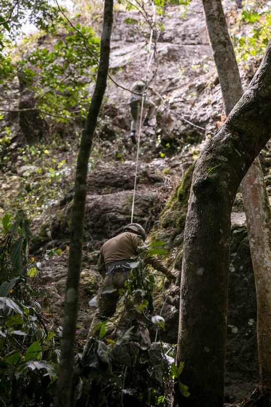 Soldiers from the New Zealand Army rappel down the cliff face during rappel instruction at Exercise Cartwheel, Nadi, Fiji, September 18, 2022. Exercise Cartwheel is a multilateral military-to-military training exercise with the United States, Republic of Fiji Military, Australian, New Zealand, and British forces that builds expeditionary readiness and interoperability by increasing the capacity to face a crisis and contingencies by developing and stressing units at the highest training levels.