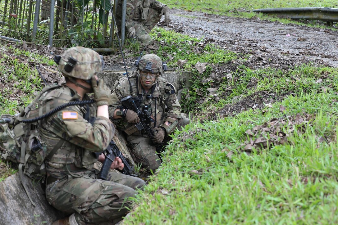 SINGAPORE - U.S. Army Soldiers from the 1-2 Stryker Brigade Combat Team out of Joint Base Lewis McChord, Washington participate in an Field Training Exercise (FTX) during Exercise Tiger Balm 2022 here, June 15, 2022. The FTX is a good way to help learn new tactical skills and increase interoperability between the U.S. Forces and Singapore Armed Forces. (U.S. Army Reserve photo by Spc. Midori Preecs/Released)