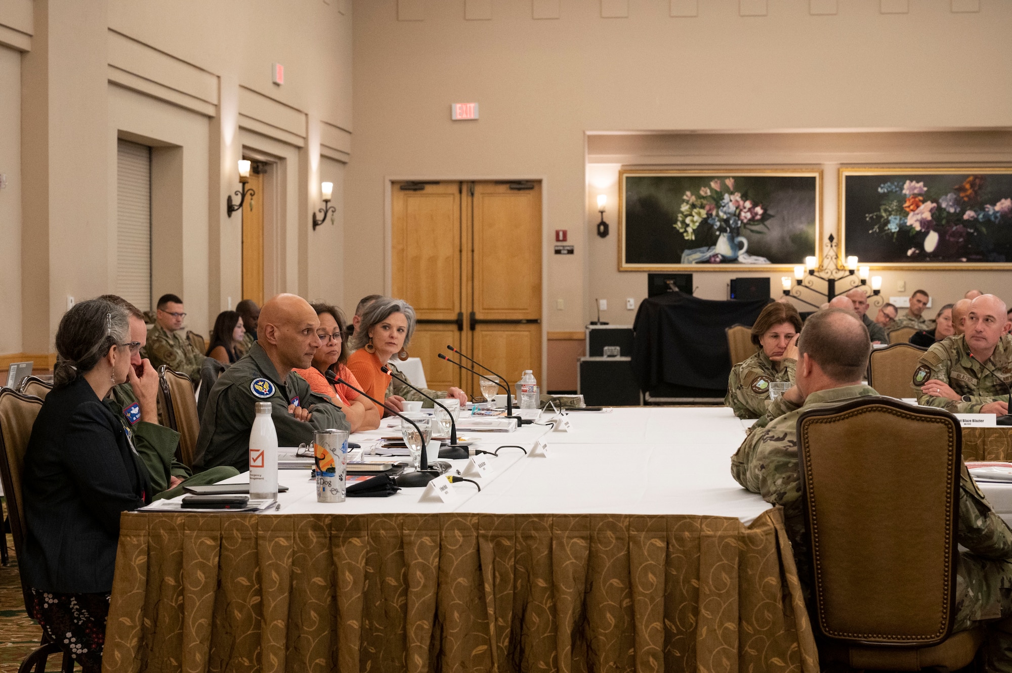 U.S. Air Force Lt. Gen. Brian Robinson, commander of Air Education and Training Command, speaks with commanders, command chiefs and spouses from across the command during AETC's Gathering of the Torch at Joint Base San Antonio-Lackland, Texas, Nov. 9, 2022