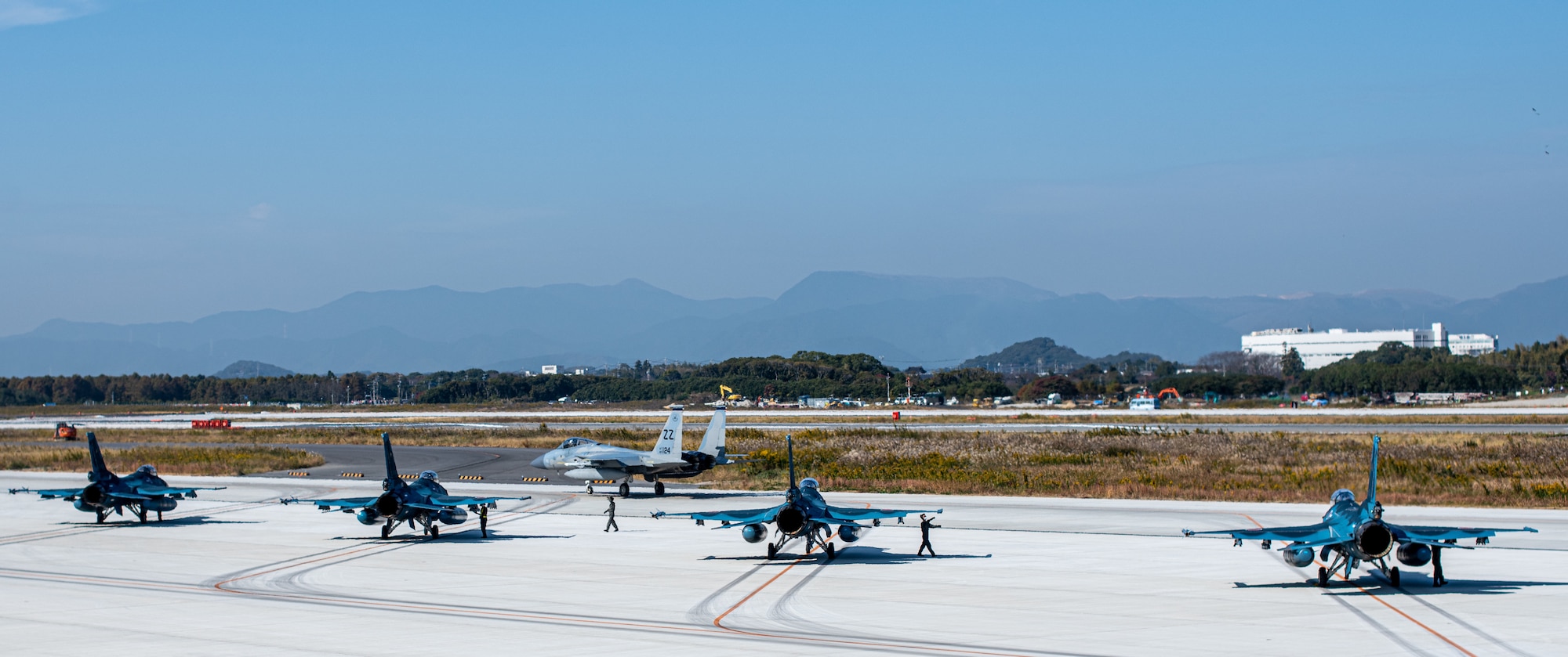 Jets prepare to take off.