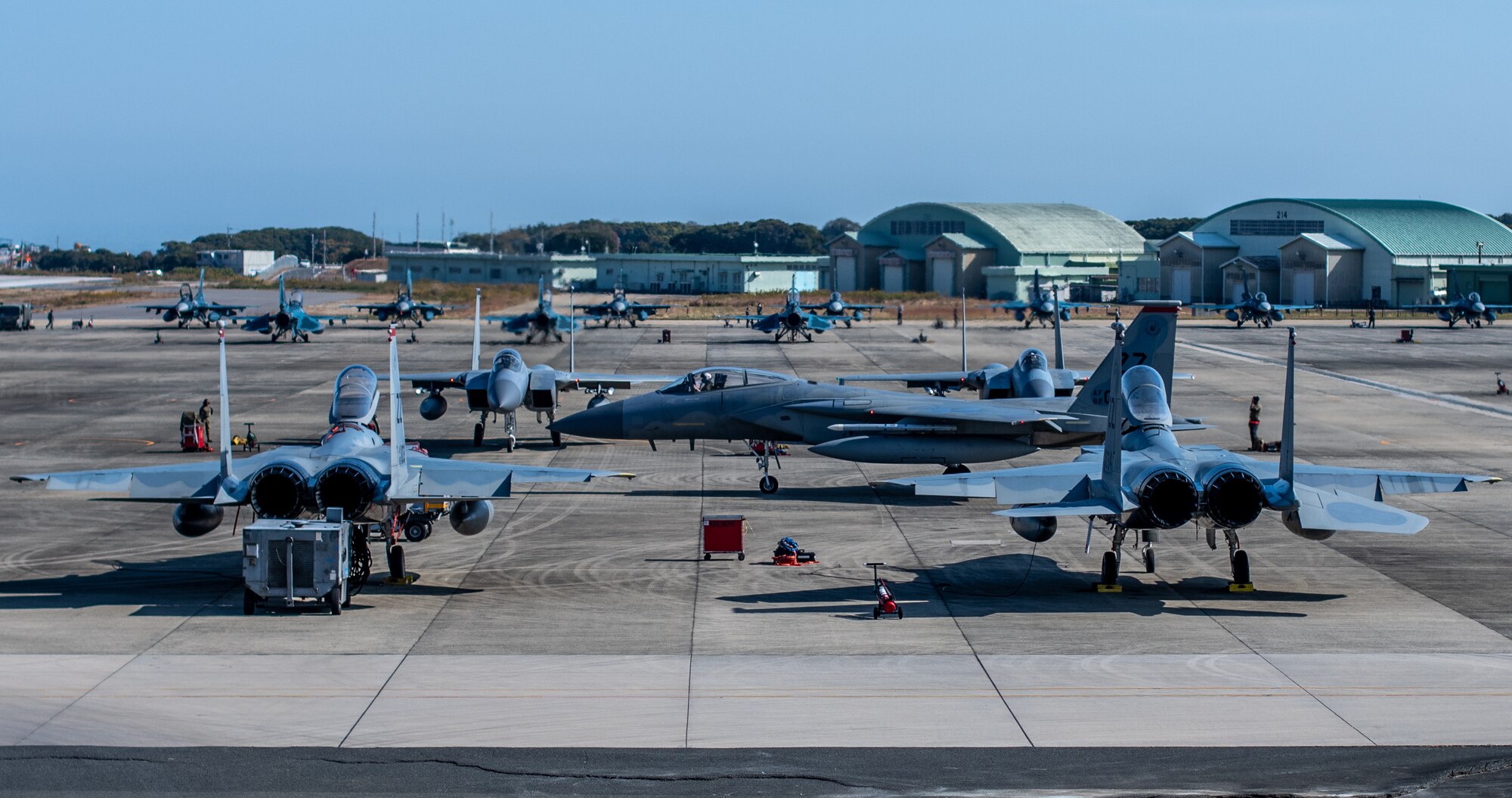 Jets prepare to take off.