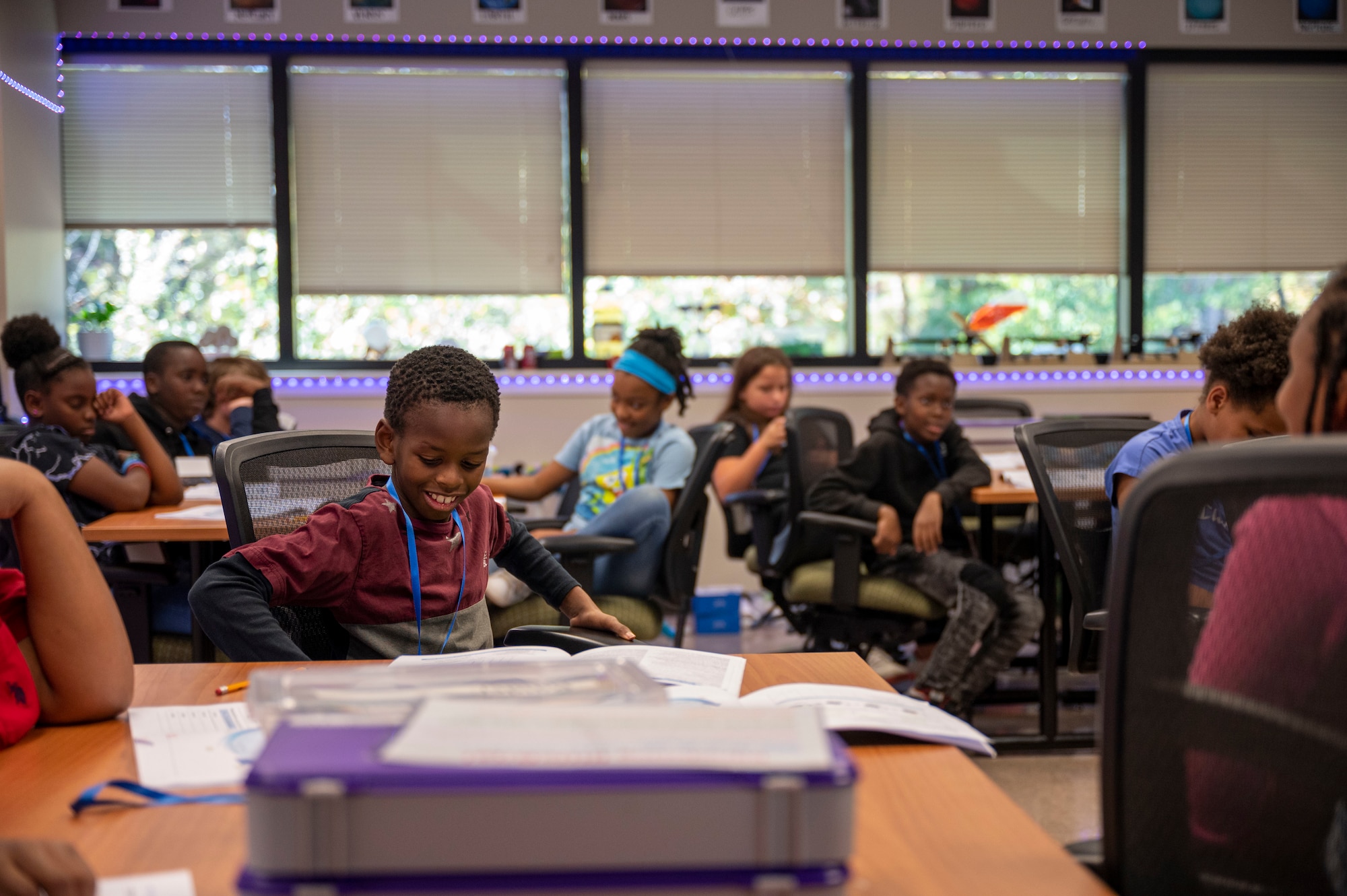 Students attend a class