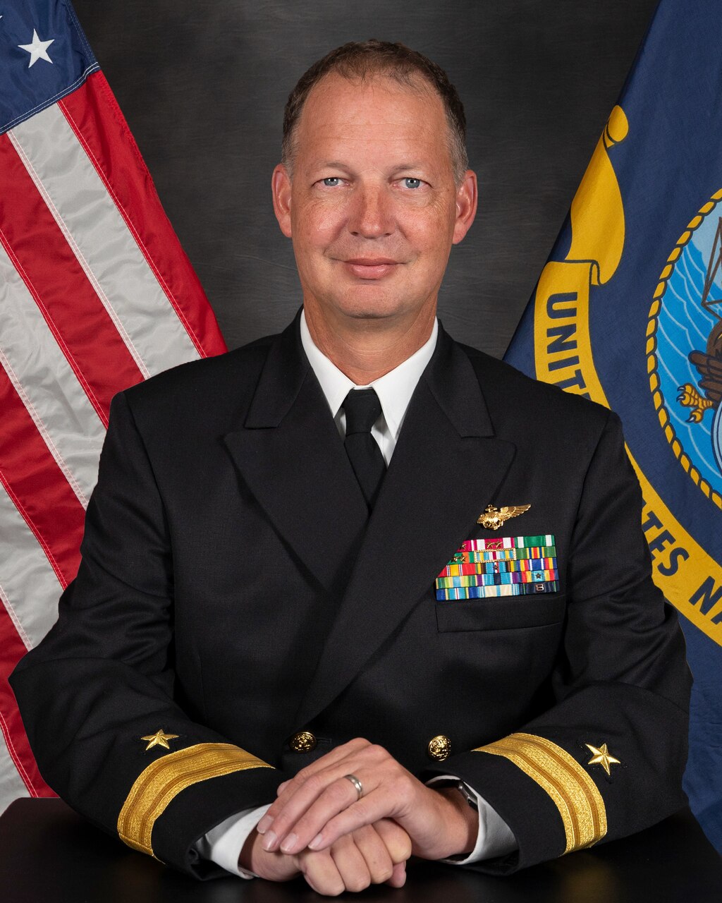 Official studio portrait for Rear Adm. William Angermann, Reserve Vice Commander, U.S. 2nd Fleet