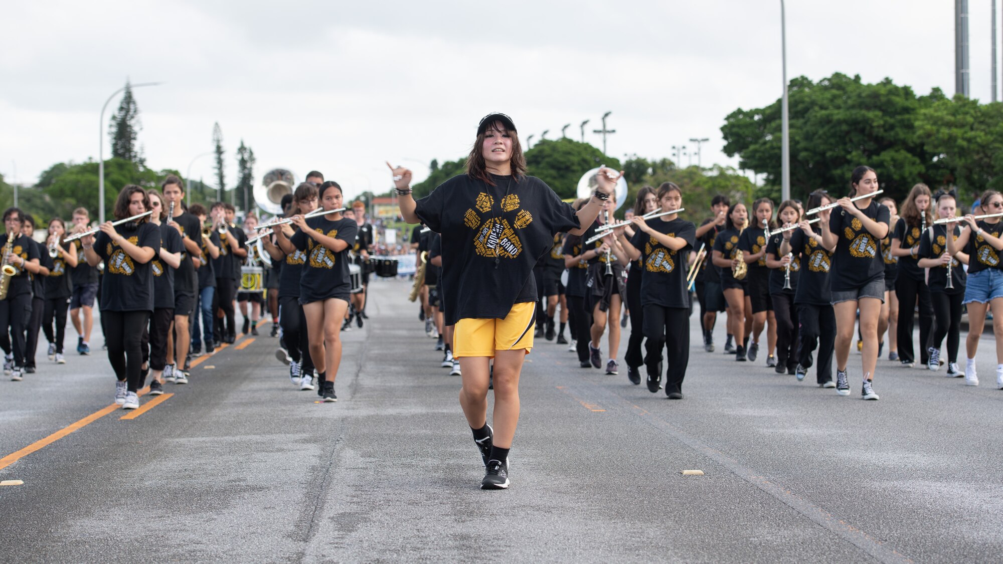 Participants march in the 8th Annual Veterans Day Parade.