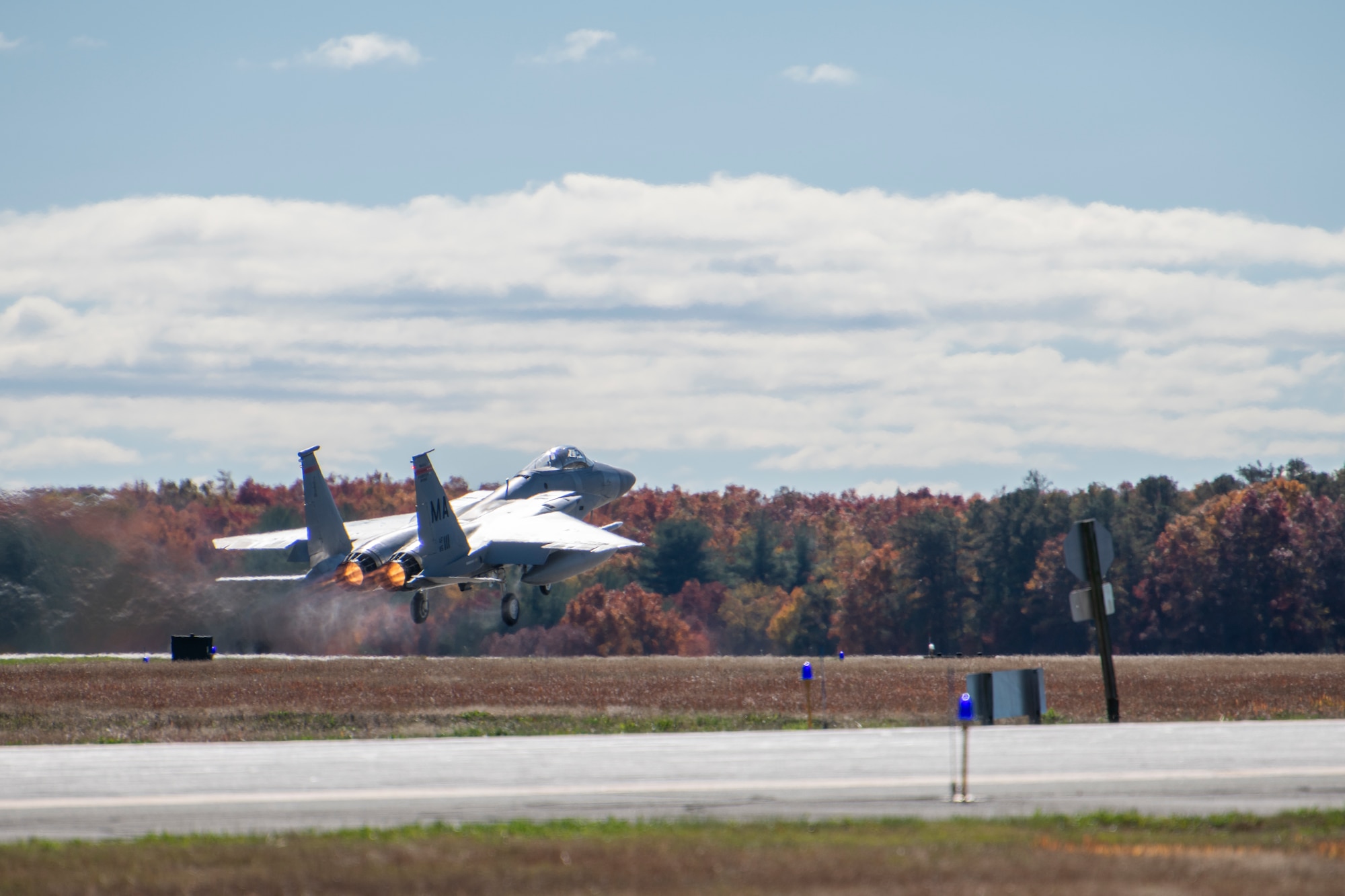 F-15 aircraft taking off