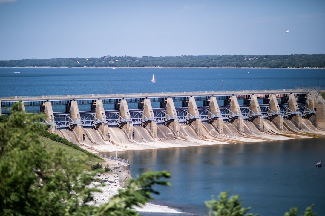 Dam intake at Gavins Point Dam near Yankton, South Dakota.