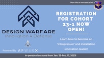 Design Warfare logo on blue background