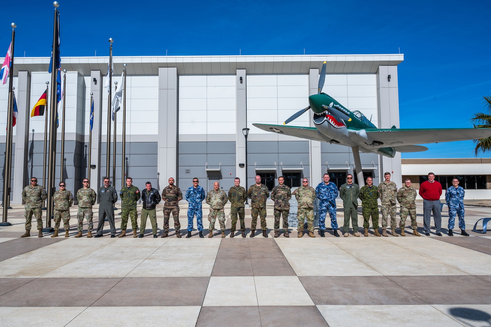 Participants in a Combined Space Operations Center mission analysis pose for a photo Nov. 4, 2022, at Vandenberg Space Force Base, Calif. The five-day event included representatives from seven different countries who had the opportunity to provide feedback from their nation’s perspective on the CSpOC tasks most critical to maintaining day to day operations required to deliver combat relevant space capabilities to combatant commanders and allied partners.  (U.S. Space Force photo by Tech. Sgt. Luke Kitterman)