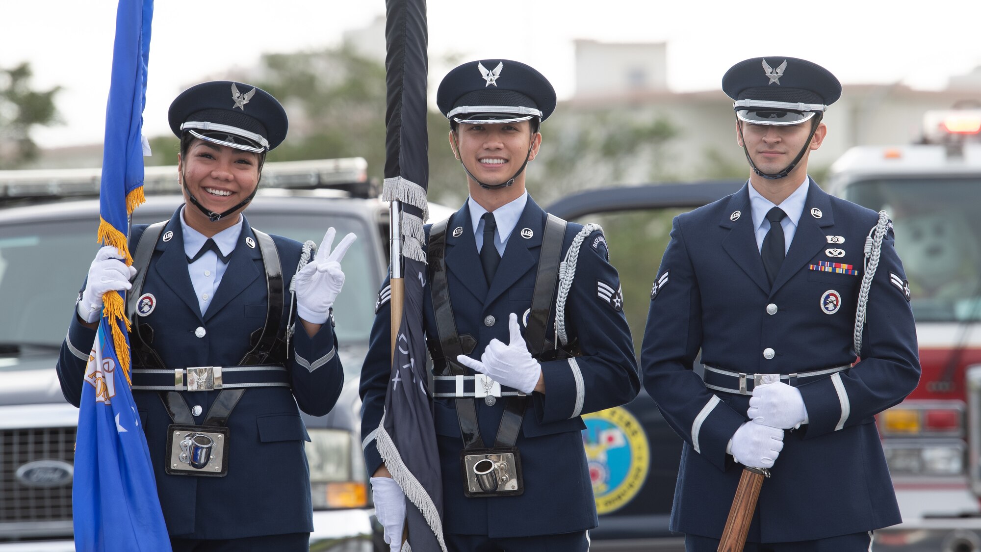 Members of Kadena’s Honor Guard pose for a photo