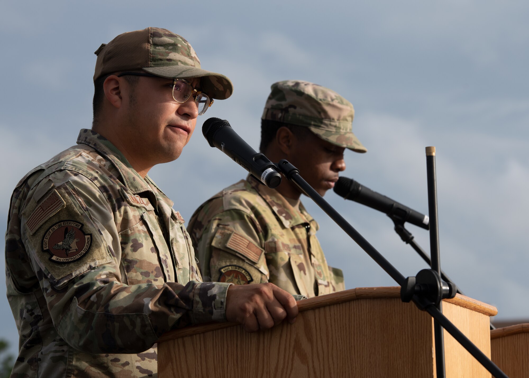 Airmen speak at parade event