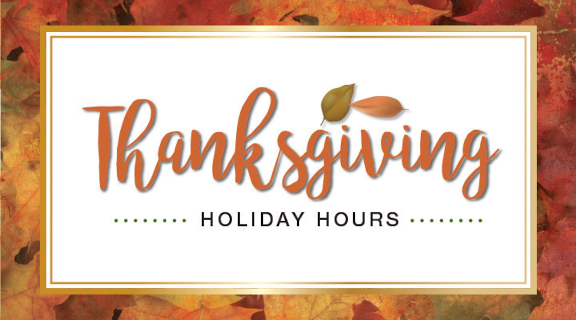 the words Thanksgiving holiday hours