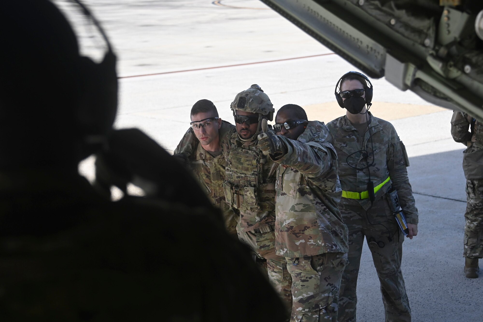 The 459th Aeromedical Evacuation Squadron recently conducted a local C-130T Aeromedical Evacuation static training mission here in conjunction with other 459th medical units, 459th Security Forces, active-duty Air Force, Air National Guard and Navy.