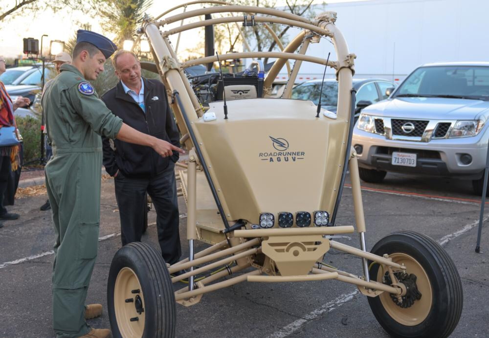 During ‘Industry Night’ at WEPTAC, attendees investigate commercial products that could potentially fill essential capability shortfalls across the Air Reserve Component. (U.S. Air National Guard photo by Senior Master Sgt. Charles Givens)