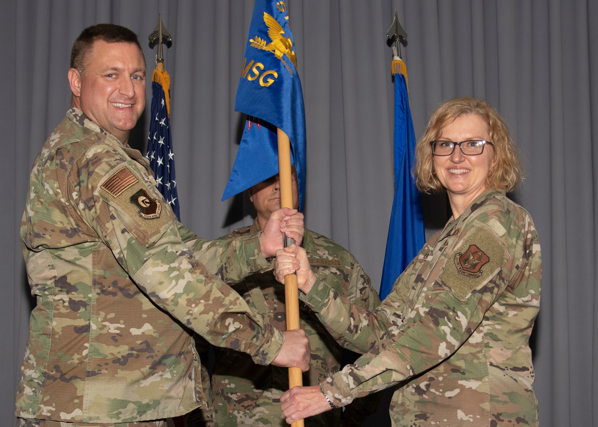 Col. Crystal Beach assumes command of the 512th Mission Support Group at Dover Air Force Base, Delaware, November 6, 2022.