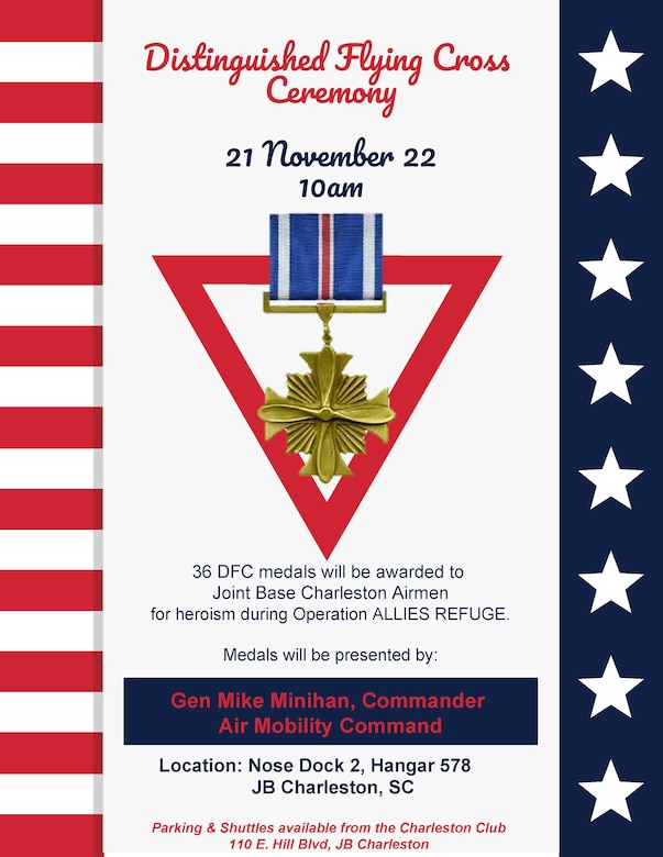 A photo graphic of the Distinguished Flying Cross Ceremony.