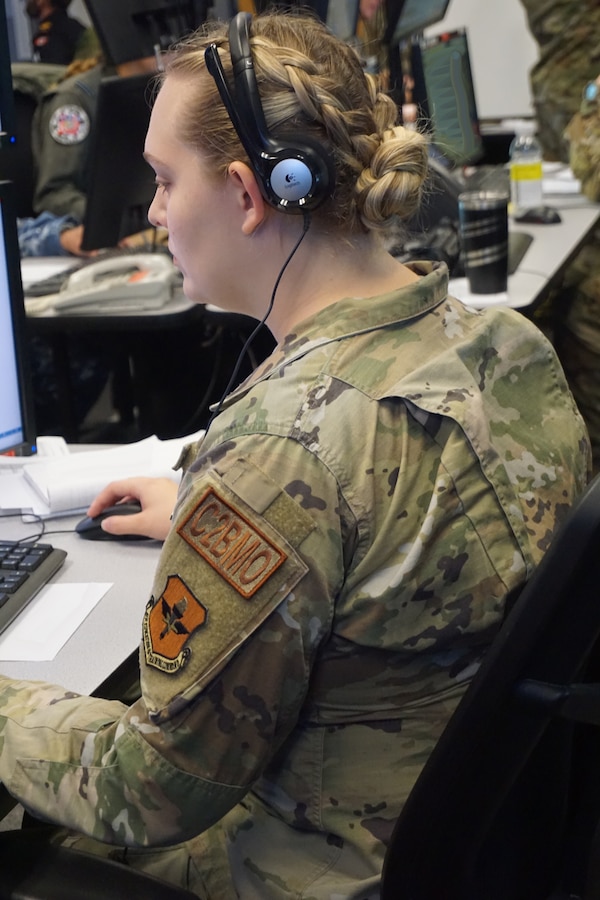 U.S. Air Force forces participating in VIRTUAL FLAG: Coalition 23-1 at the 705th Combat Training Squadron, also known as the Distributed Mission Operations Center, at Kirtland Air Force Base, New Mexico, and distributed sites across four countries, Oct. 24 – Nov. 4, 2022. Exercise VFC serves as a train as you fight exercise by integrating the full spectrum of air, land, surface, space, and cyber warfighters in a virtual battlespace in joint and coalition environments; forces from the United States, United Kingdom, Australia, and Canada participated.  (Computer screen blurred for security purposes. (U.S. Air Force photo by Ms. Deb Henley)