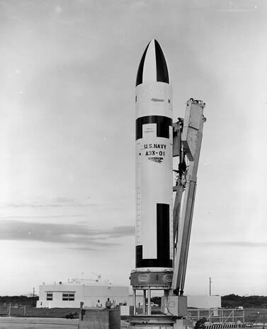 The Polaris A3 Missile awaits its first flight test from the Cape. A few days later, U.S. President John F. Kennedy would sign the DoD Fiscal Year 63 Appropriations Act authorizing constructions of five additional fleet ballistic submarines to be fit for the Polaris A3 ballistic missile body.