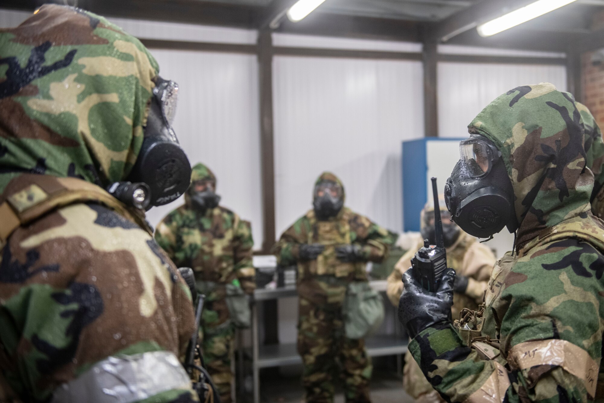 Airmen from the 423d Security Forces Squadron hold a meeting at RAF Alconbury