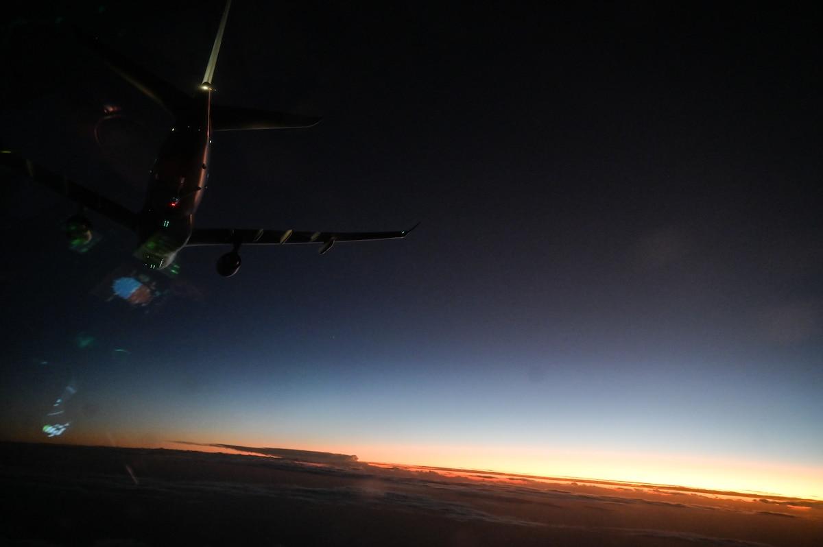 A Royal Australian Air Force KC-30A Multi-Role Tanker Transport (MRTT) prepares to perform aerial refueling with a U.S. Air Force C-17 Globemaster III assigned to the 535th Airlift Squadron during Exercise Global Dexterity in the skies over Queensland, Nov. 14, 2022. Exercise Global Dexterity 2022 is being conducted at RAAF Base Amberley, and is designed to help develop the bilateral tactical airlift and airdrop capabilities of the United States Air Force (USAF) and the Royal Australian Air Force (RAAF). Both the United States and Australia rely on the C-17A to provide strategic and tactical airlift across the Indo-Pacific region, with its ability to provide short-notice and time-critical airlift support making it essential during humanitarian assistance and disaster relief operations. (U.S. Air Force photo by Staff Sgt. Alan Ricker)