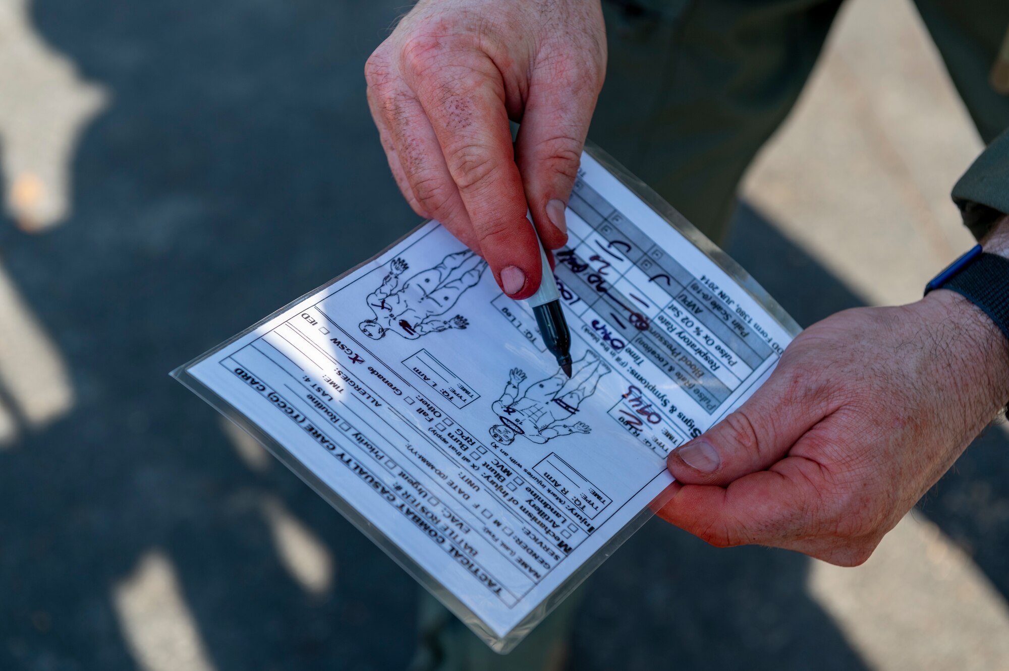 A close up of a medical document