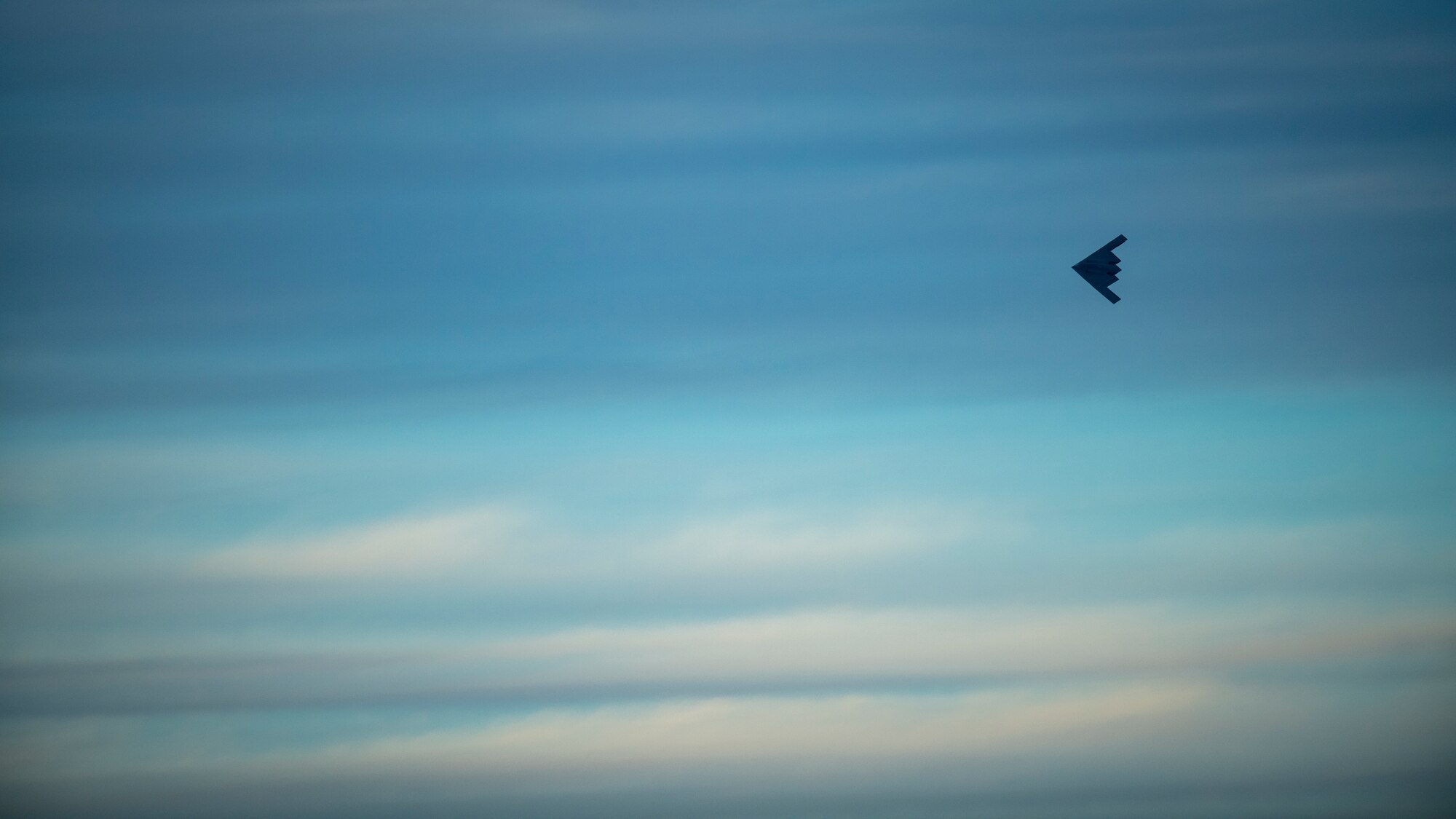 A U.S. Air Force B-2 Spirit bomber assigned to the 509th Bomb Wing, Whiteman Air Force Base, Missouri, circles around Luke Air Force Base, Arizona, Nov. 15, 2022.