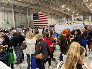 Thousands of military and community members attend the 40th year of Santa’s Market at the Louis F. Garland Department of Defense Fire Academy, Goodfellow Air Force Base, Texas, Nov., 19, 2022. Santa’s Market originated as a small holiday craft market for training students on base. (U.S. Air Force photo by Senior Airman Abbey Rieves)